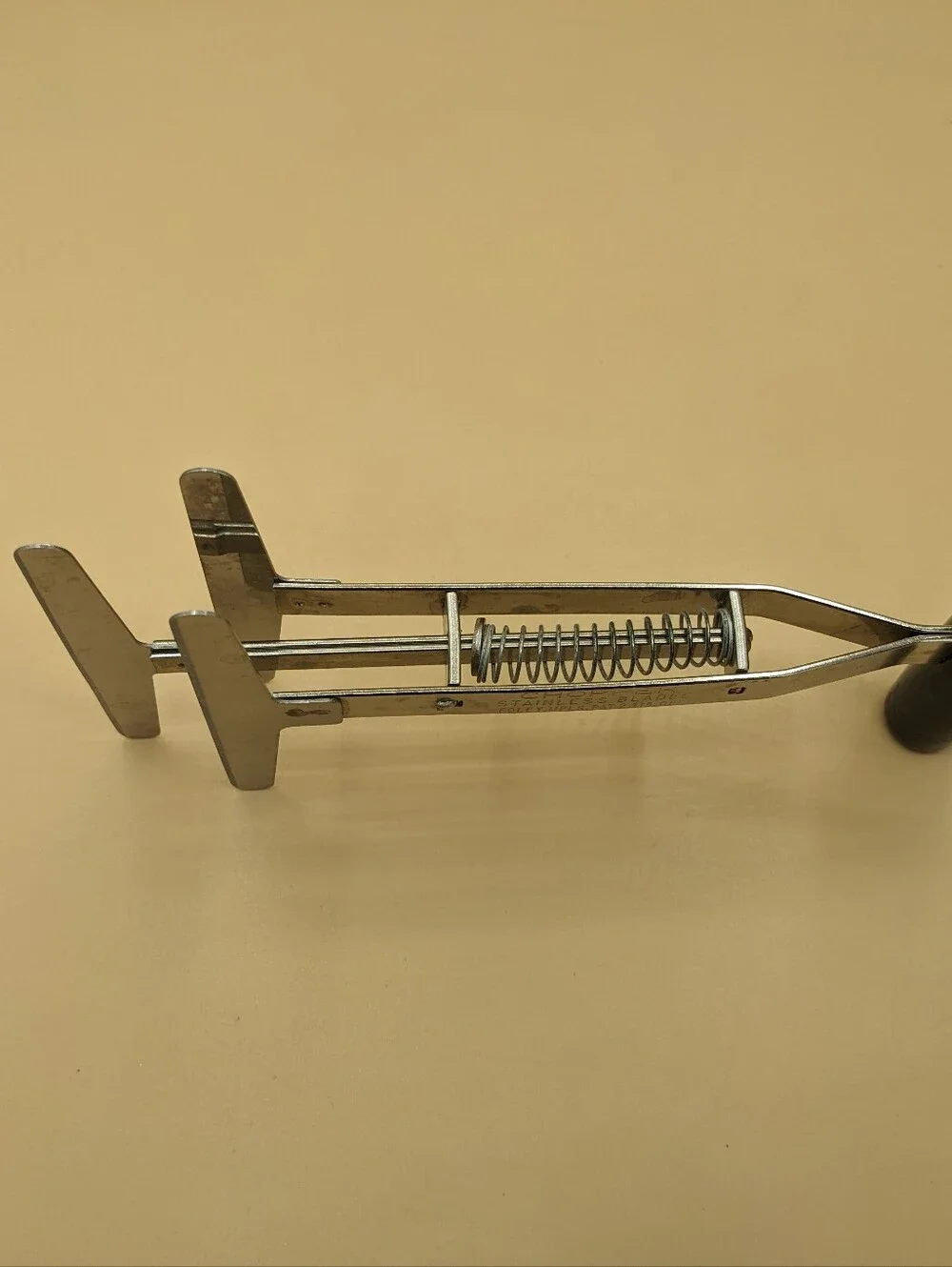 Vtg Foley Food Chopper Spring Loaded 3-Blade  Manual Stainless Black Handle USA